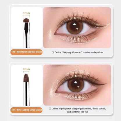 Soft Hairs Eye Makeup Brush Plastic Handle Small Tapered Brush for for Highlighting Eyeshadow/Sleeping Silkworms/Under Eyes