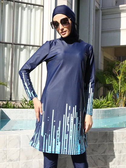 3/4PCS Muslim Burkini Women femmes Swimming Suit Modest Swimwear Islamic Long Sleeve Full Cover Hijab , Quick Drying, UPF50+