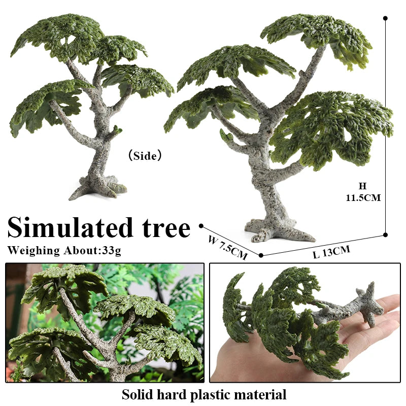 Oenux Simulation Home Decoration Stone Tree Stump Baobab Cacti Farm House Car Fence Accessory Animals Model Education Kids Toys