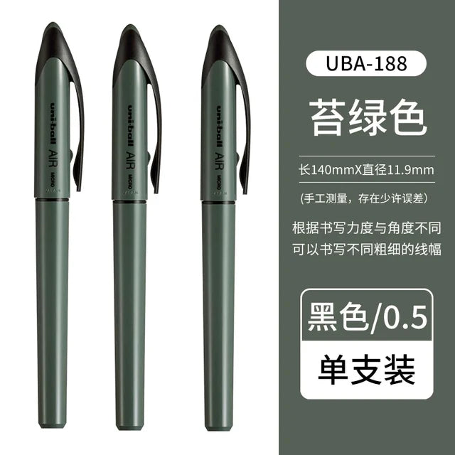 Uni Ball Air Micro Gel Rollerball Pen UBA-188 0.5/0.7MM Japanese Stationery Black Technology Straight Liquid Free Control Ink