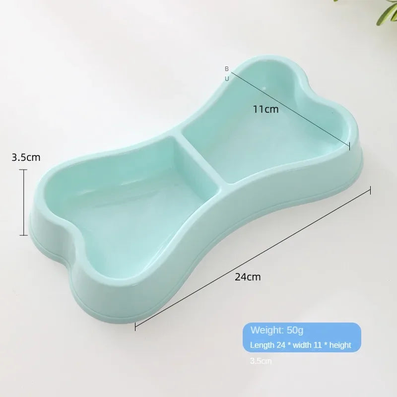 Pet Supplies Double Bowl Dog Food dog bone shaped pet double bowl maca keel shaped dog double bowl pet bowl