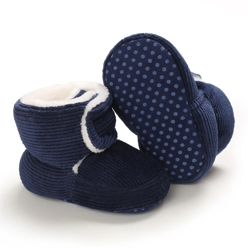 Winter Baby Cotton Shoes Thick Plush Snow Boots Soft Casual Walking Shoes for 0-18 Month Old Comfortable Toddler Footwear