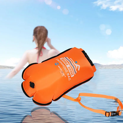 20L Inflatable Open Swimming Buoy Tow Floating Bag Double AirBags Water Sport Life Saving Swim Buoy Pool Inflated Air Drying Bag