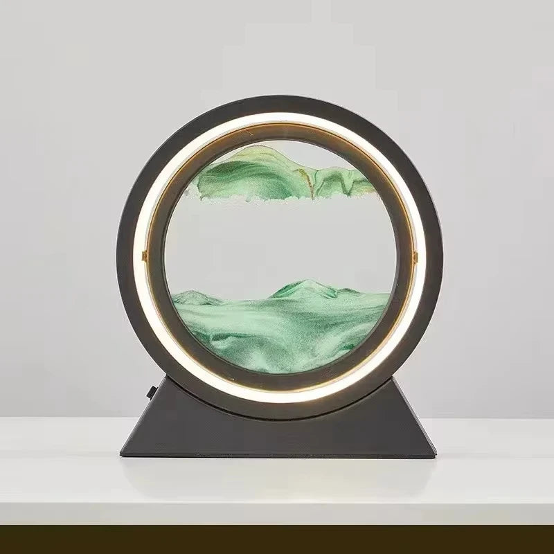 Sandscape Kinetic Sand Art Picture Quicksand Table Lamp Dynamic Liquid Hourglass Moving Sand Painting Flowing Sand Home Decor