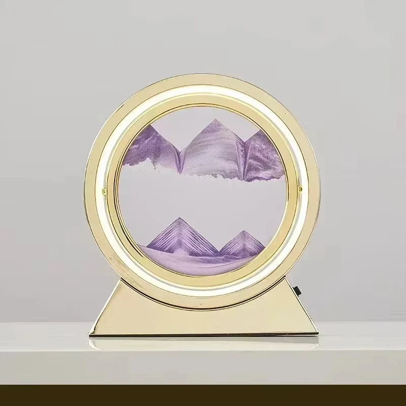 Sandscape Kinetic Sand Art Picture Quicksand Table Lamp Dynamic Liquid Hourglass Moving Sand Painting Flowing Sand Home Decor