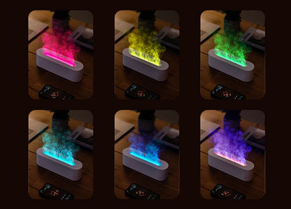 Simulated Flame Aromatherapy Diffuser USB Air Humidifier Desktop Purifier Supports Essential Oil Aroma Cool Mist Difusor