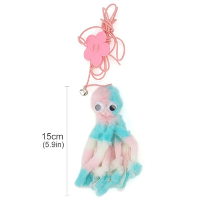 Small Octopus Cat Toy Suction Cup Hanging Cat Toy Squid Retractable Hanging Door Pet Supplies Self-hey Interactive