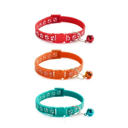 1/3/6/12/18Pcs Hot Pet Cat Bell Collar Dog Print Cat Collar Multi-Color Optional Necklace Ring Cat Rope Collar Pet Supplies