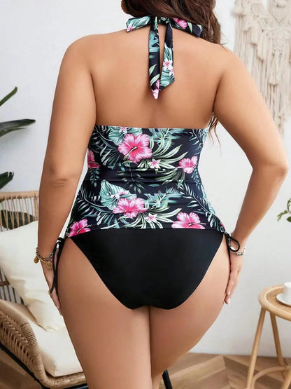 Sexy Bikini Plus Size Swimsuit Woman 2024 Swimwear Two Piece Large Size Print Beachwear Swimming Suit Women Bath Suits Monokini