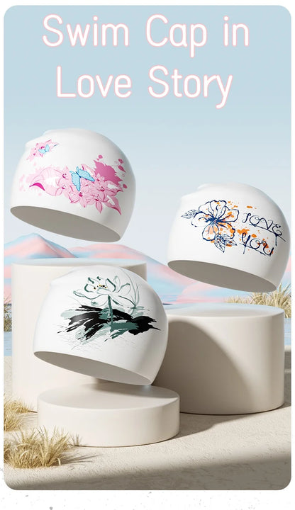 New Silicone Swimming Cap Waterproof and Durable Swim Cap for Long Hair No-slip Swim Cap for Women