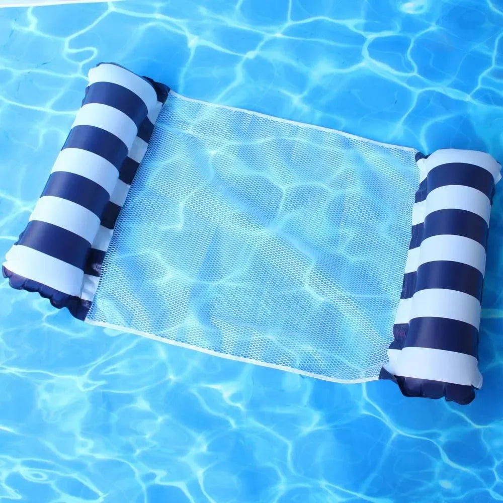 4-IN-1 PVC Water Hammock Recliner Inflatable Floating Swimming Pool Party Mattress Beach Leisure Floating Beds With Net Backrest