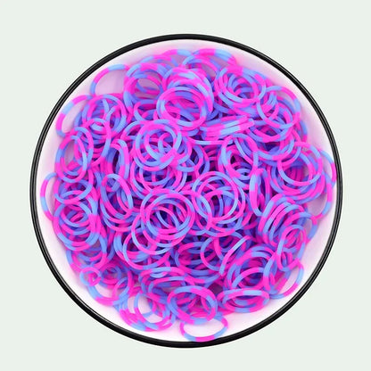 600Pcs New ColorTransparent  Fluorescence Glow Bracelets Making Supplies DIY Rubber Loom Bands Wrist Necklaces Child Party Toys