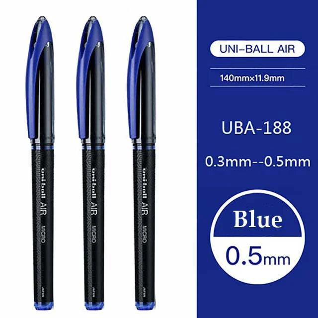 Uni Ball Air Micro Gel Rollerball Pen UBA-188 0.5/0.7MM Japanese Stationery Black Technology Straight Liquid Free Control Ink