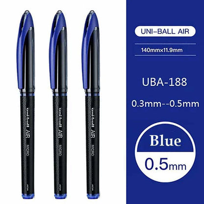 Uni Ball Air Micro Gel Rollerball Pen UBA-188 0.5/0.7MM Japanese Stationery Black Technology Straight Liquid Free Control Ink