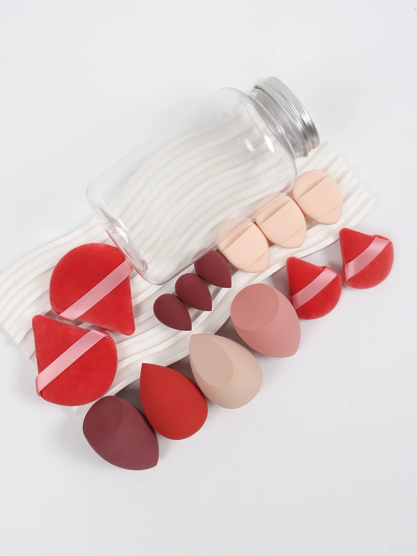 14 Piece Cosmetic Sponge Set, Cosmetic Sponge Finger Puff, Dry and Wet Foundation Make-Up Cosmetic Puff