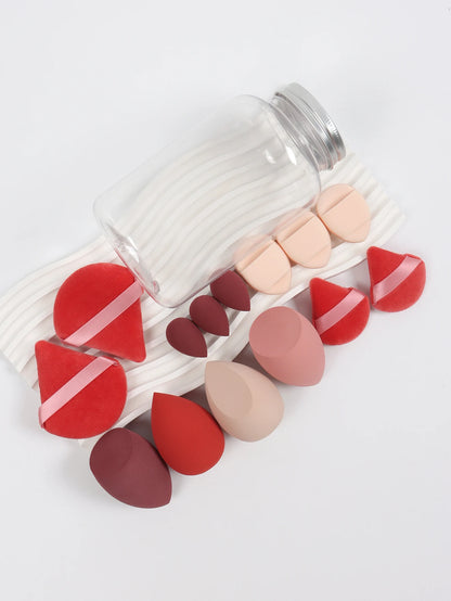 14 Piece Cosmetic Sponge Set, Cosmetic Sponge Finger Puff, Dry and Wet Foundation Make-Up Cosmetic Puff