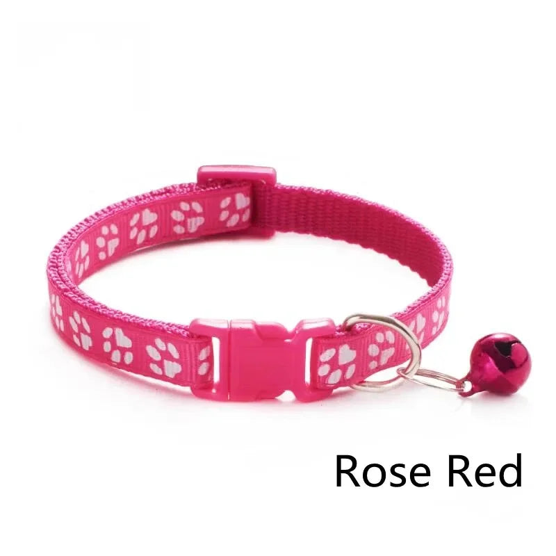 1/3/6/12/18Pcs Hot Pet Cat Bell Collar Dog Print Cat Collar Multi-Color Optional Necklace Ring Cat Rope Collar Pet Supplies