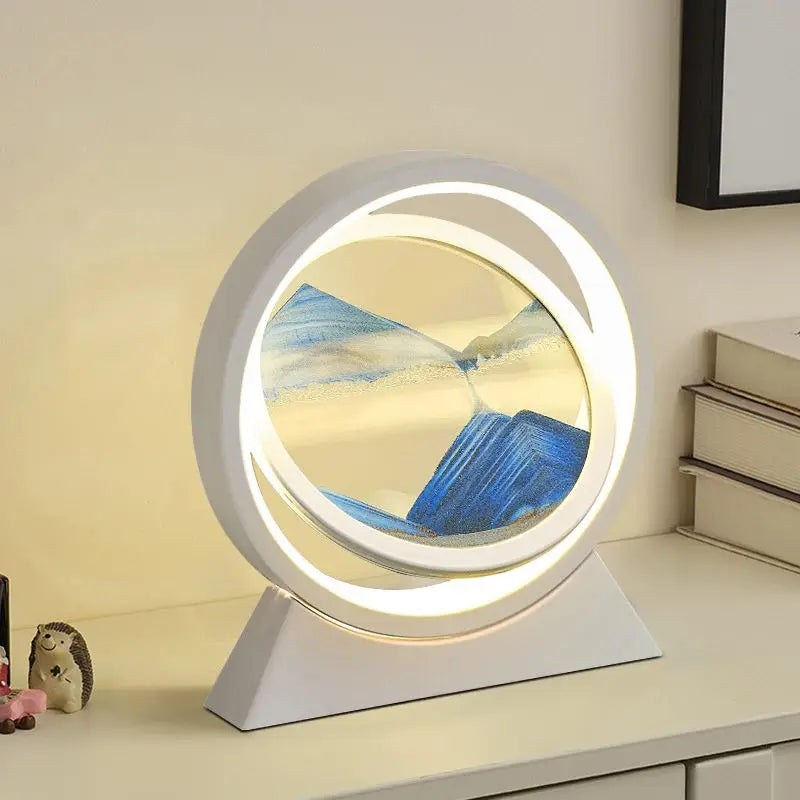Sandscape Kinetic Sand Art Picture Quicksand Table Lamp Dynamic Liquid Hourglass Moving Sand Painting Flowing Sand Home Decor