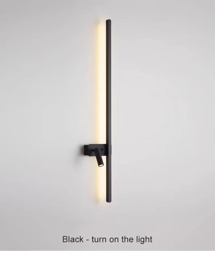 Modern Simple Long LED Wall Lamp Creative Rotatable Spotlights Living Room Bedroom Bedside Lighting Background Wall Home Decor