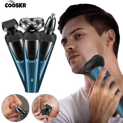 Electric Shaver for Men Facial Beard Hair Remover Chest Nose Hair Trimmer Rechargeable Portable Multifunctional Electric Razor