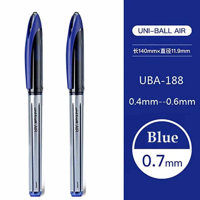 Uni Ball Air Micro Gel Rollerball Pen UBA-188 0.5/0.7MM Japanese Stationery Black Technology Straight Liquid Free Control Ink
