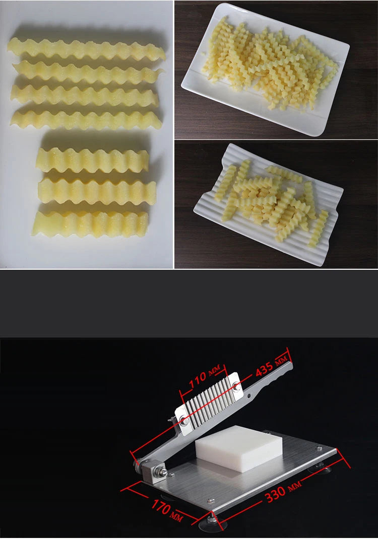 Commercial Vegetable Heavy Duty Professional Potato Slicer Tool Kattex French Fry Cutter Wave Potato Slicer Cutter