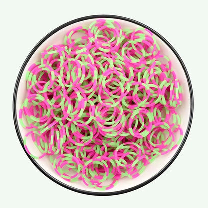 600Pcs New ColorTransparent  Fluorescence Glow Bracelets Making Supplies DIY Rubber Loom Bands Wrist Necklaces Child Party Toys