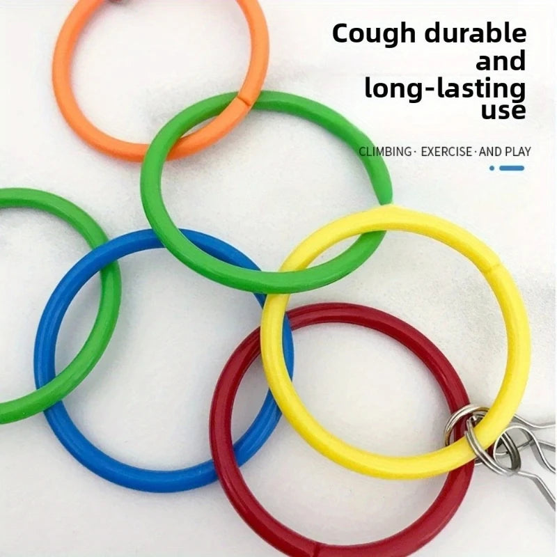 Parrot Toys Colorful Parrot Climbing and Chewing Toy with Bell Bird Swing Toys for Nibbling and Playing