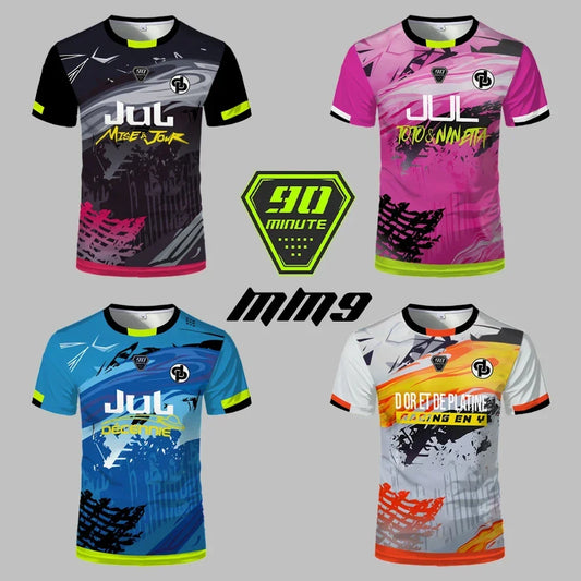 90 Minute Series MM9 JUL Football Shirt for Men, Summer Outdoor Sport Quick-Drying Jersey, Fitness Training T-shirt