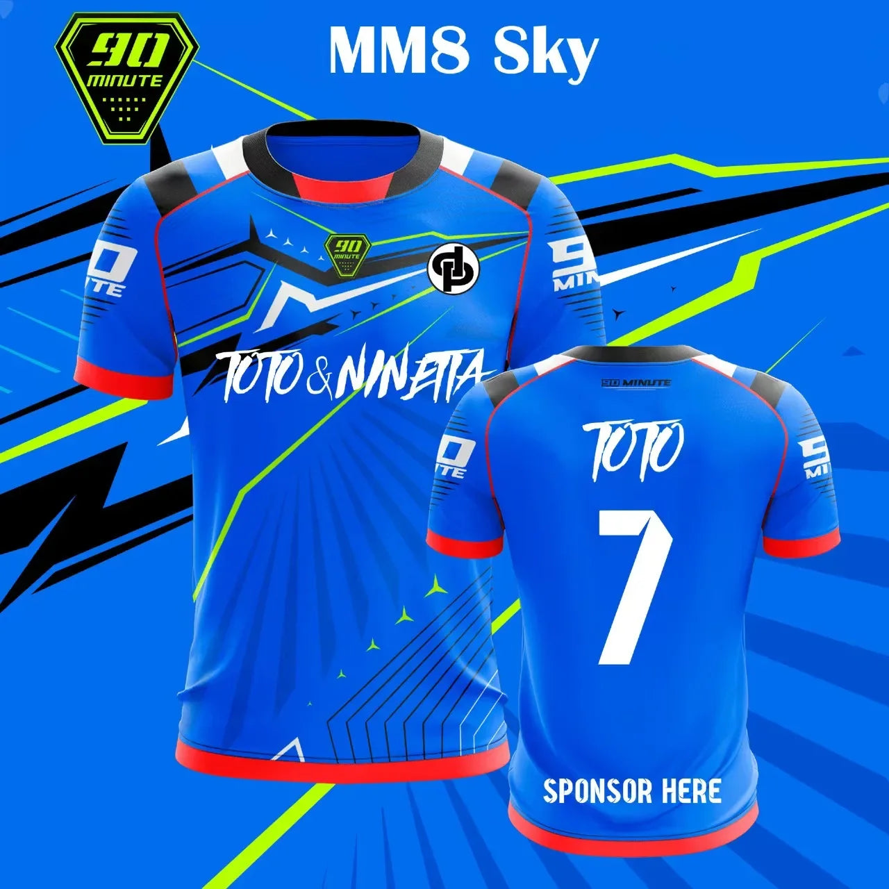90 Minute Series MM9 JUL Football Shirt for Men, Summer Outdoor Sport Quick-Drying Jersey, Fitness Training T-shirt