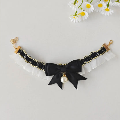 Cat Collar Dog Drool Towel Decoration Pet Bib Necklace Lace Bow Tie Scarf Neck Loop Puppy Accessories Pet Supplies