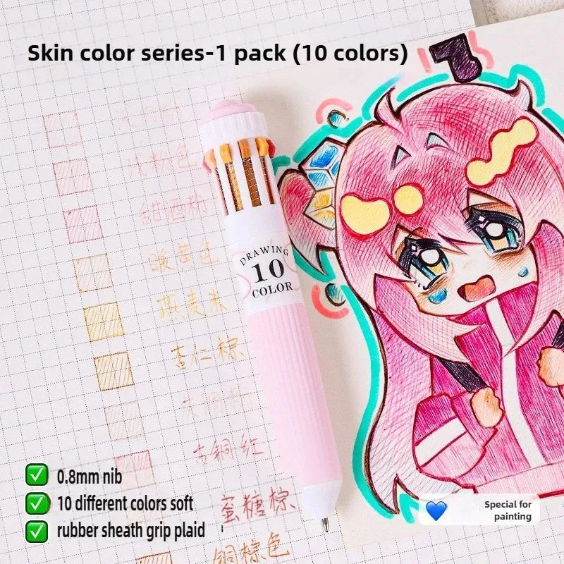 Languo 120 Color Ballpoint Pen 0.8mm Cartoon Soft Grip Press Multicolor Writing Pen for Drawing Overlay School Office Supplies