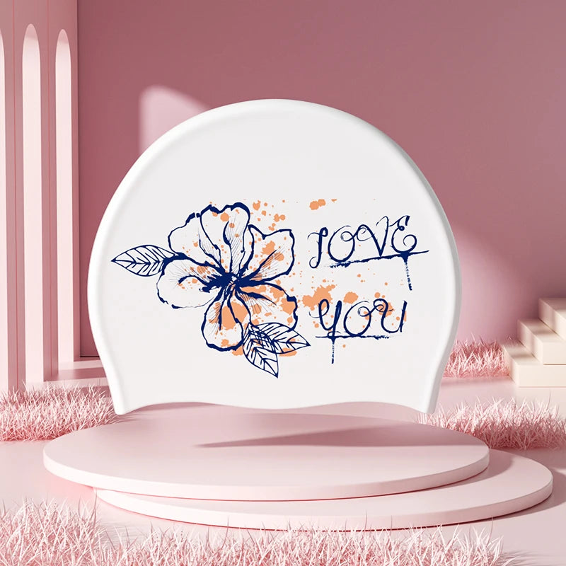 New Silicone Swimming Cap Waterproof and Durable Swim Cap for Long Hair No-slip Swim Cap for Women