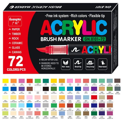 Guangna 360 288 Colors Acrylic Markers Brush Pens Fabric Rock Painting Pen Stone Ceramic Glass Wood Making school Art Supplies