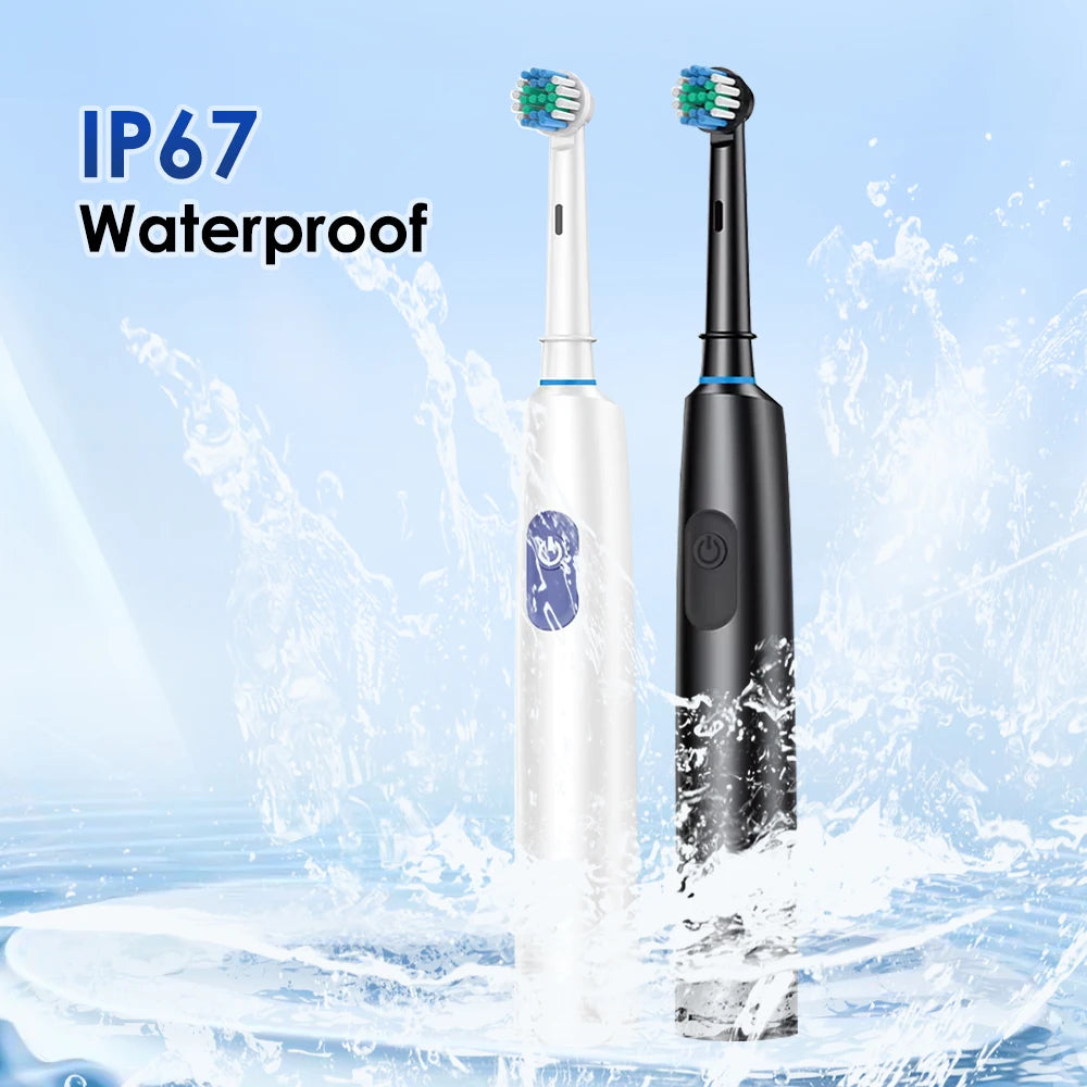5 Modes Rotating Electric Toothbrush for Adults Smart Timer Deep Clean USB Rechargeable Tooth Brush with Replacement Heads