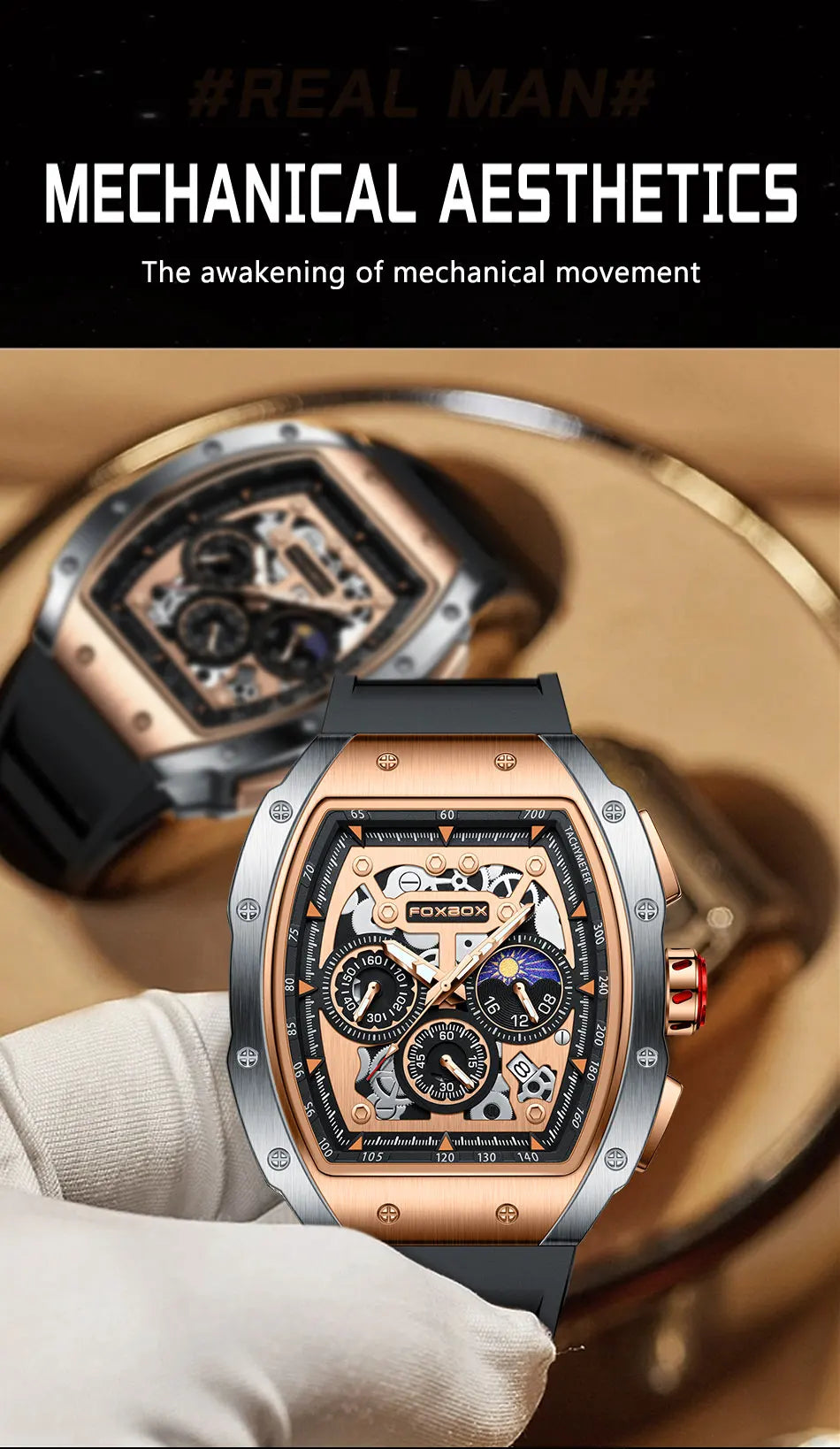 Relogio Masculino FOXBOX Men Watch LIGE Top Brand Luxury Military Square Watch Men Military Waterproof Quartz Watches For Men