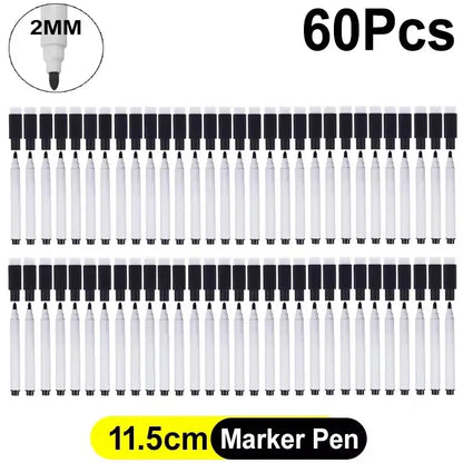 Whiteboard Marker Pen Black Dry Erase Caps 2 in 1 Markers Whiteboard Writing Drawing Pens for School Office Supplies Stationery