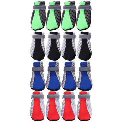 Safe Anti-slip with Reflective Stripe Hot Pavement Mesh for Poodle Yorkshire Pet Supplies Dog Shoes Pet Rain Boots Dog Boots
