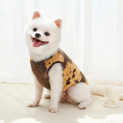 New XS-9XL Winter Puppy Clothes Cute Bear Pattern Warm Fleece Dog Vest Pet Supplies Dog Sweater Vest Pitbull New Year's Gift