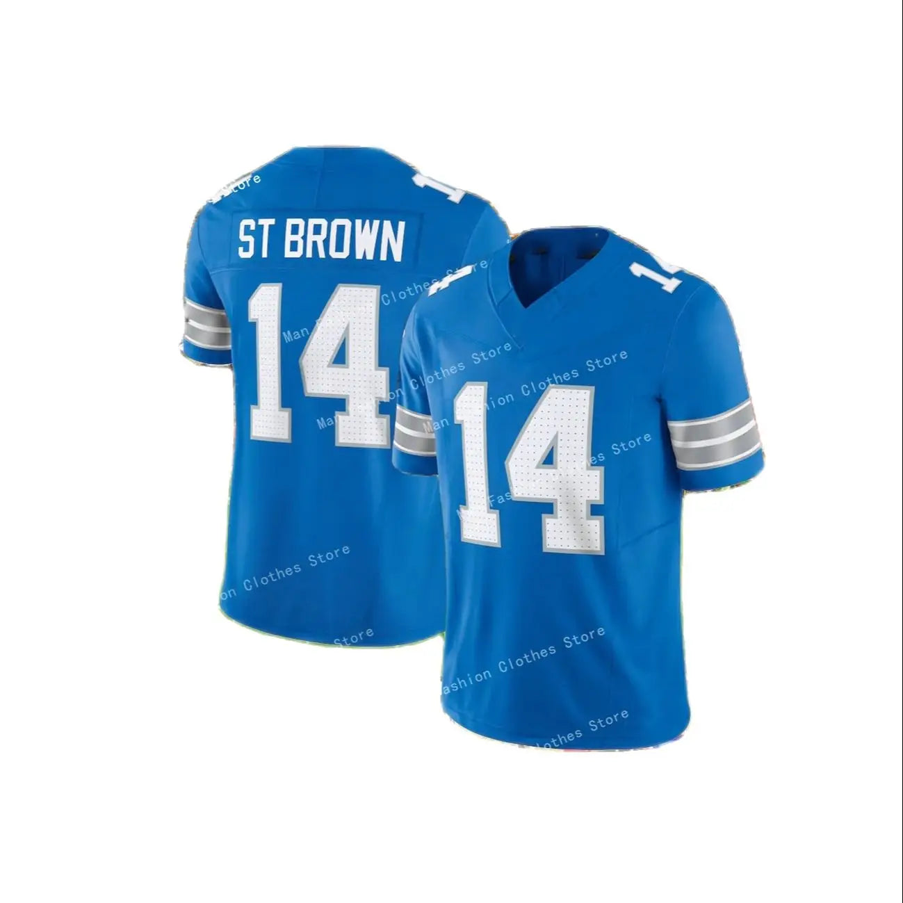 New Arriavl Summer Men T-shirt Amon Ra St. Brown Detroit Lion No.14 Quick Drying Women Men T-Shirt Adult/ KID Jersey Kit Top
