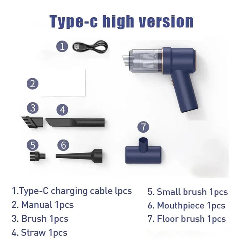 Car Wireless Vacuum Cleaner Strong Suction Portable Handheld Electric Vacuum Cleaner Wireless Home Cleaning Vacuum Cleaner