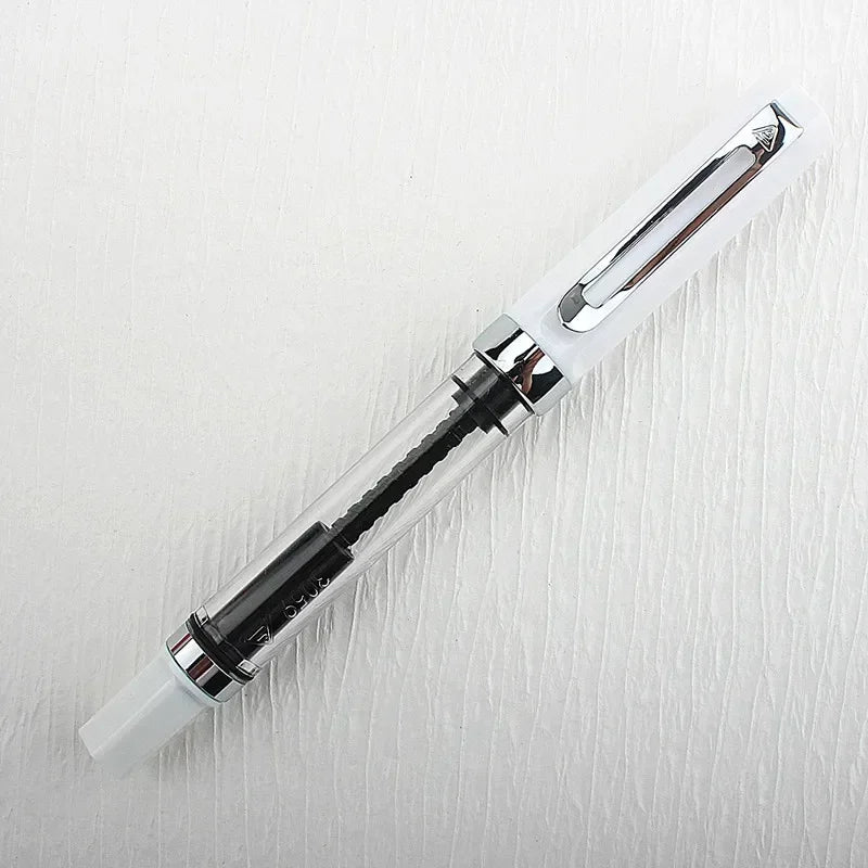 High Quality 3059 Piston Fountain Pen Resin Transparent Ink Pen EF/F Nib 0.38/0.5mm Fountain Pen Business Gif