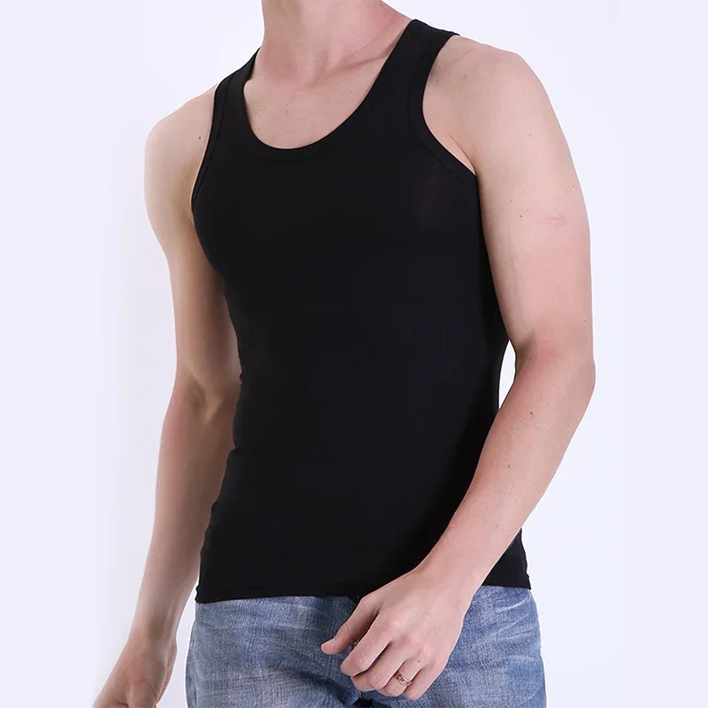 2024 New Men's Summer Lightweight Cotton Vest Sports Casual Home Outdoor Close-Fitting Tops Breathable Quick Drying Loose Vest