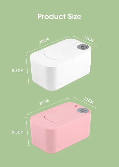 Baby Wet Wipe Heater Warmer with LED Display Wet Towel Dispenser Portable USB Baby Wipe Warmer Napkin Heating Box Home/Car