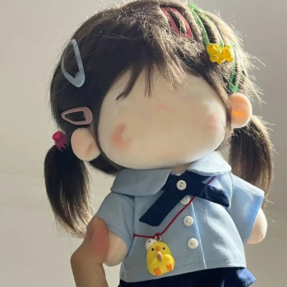 20cm Doll Clothes Blue School Uniform Blouse Set Skirt Suit Clothes For Cotton Stuffed Dolls Toys Accessories Doll Outfit
