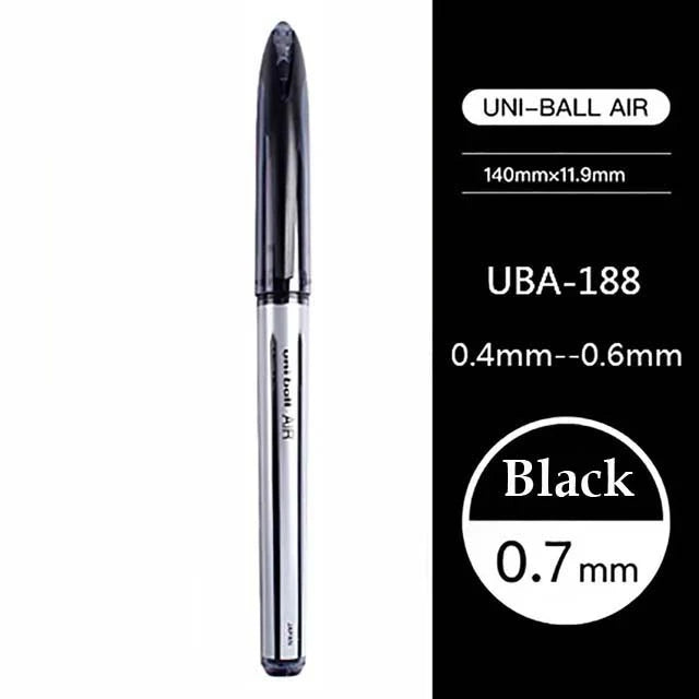 Uni Ball Air Micro Gel Rollerball Pen UBA-188 0.5/0.7MM Japanese Stationery Black Technology Straight Liquid Free Control Ink