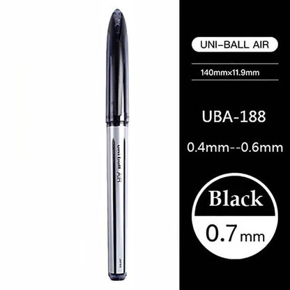 Uni Ball Air Micro Gel Rollerball Pen UBA-188 0.5/0.7MM Japanese Stationery Black Technology Straight Liquid Free Control Ink