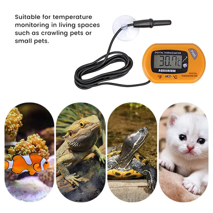 Fish Tank Thermometer LCD Digital Aquarium Temperature Water Meter Aquarium Temp Detector Fish Alarm Pet Supplies Tool Aquatic