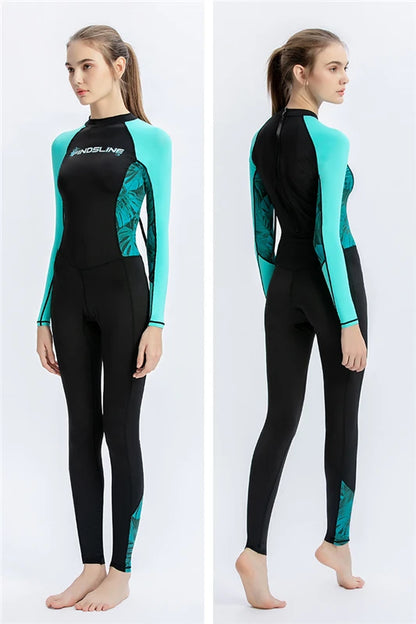 Women's Wetsuit Quick-drying Swimsuit Ladies One-piece Anti-jellyfish Dive Skin Sunscreen Swimming Surfing Snorkeling Rash Guard