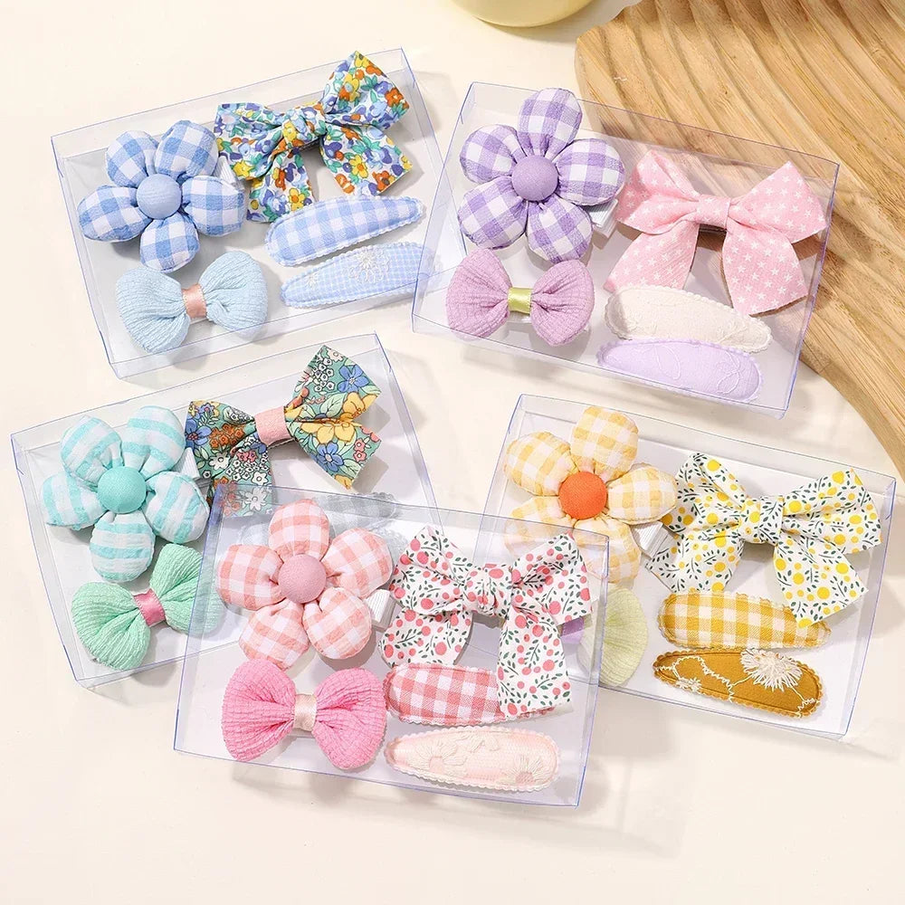5/7pcs Baby Girl Hair Clips Set Cute Floral Bow Bunny Princess Hairpin for Toddler Girl Lovely Bang Side Clip Hair Accessories
